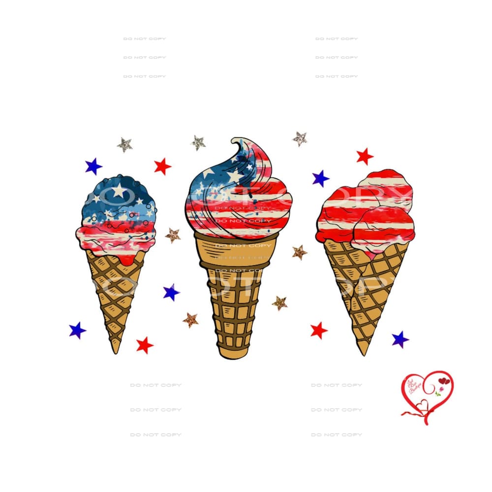 patriotic ice cream #7094 Sublimation transfers - Heat