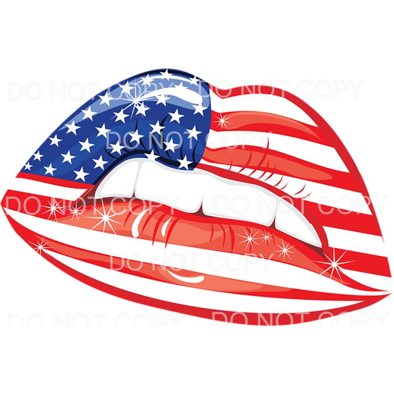 Patriotic Lips USA American 4th of July #11 Sublimation