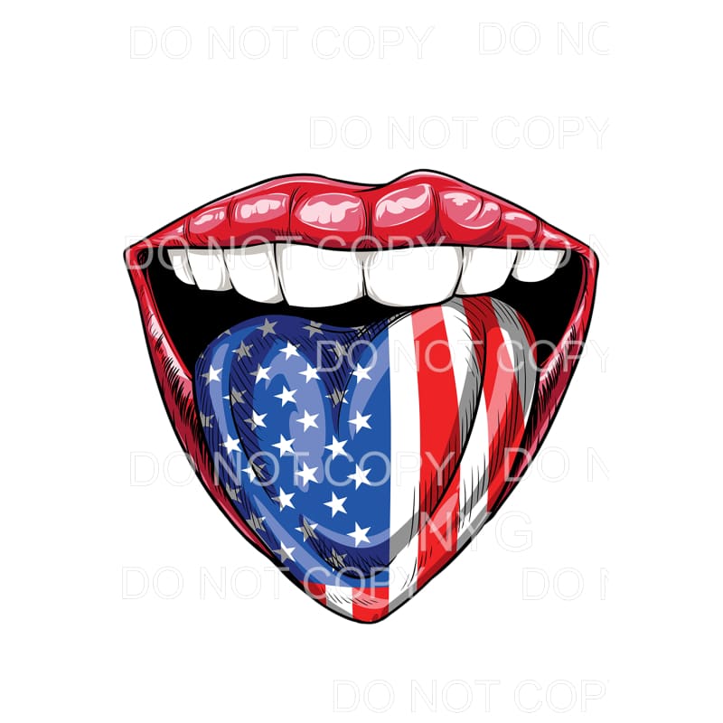 Patriotic Lips USA American 4th of July #14 Sublimation