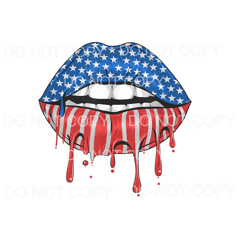 Patriotic Lips USA American 4th of July #16 Sublimation