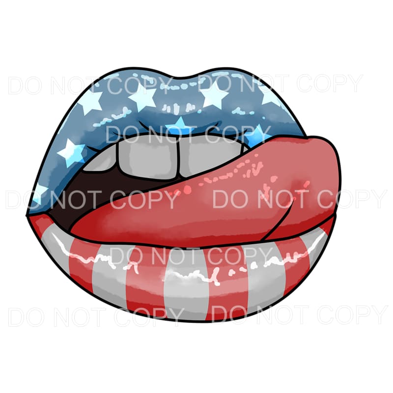 Patriotic Lips USA American 4th of July #2 Sublimation