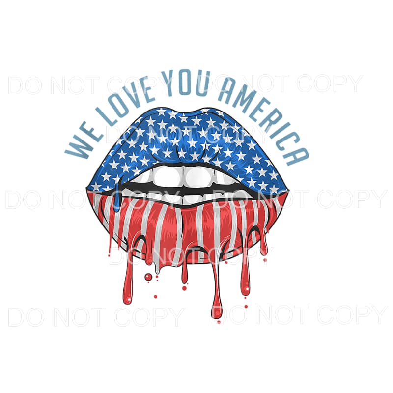 Patriotic Lips USA American 4th of July #4 Sublimation