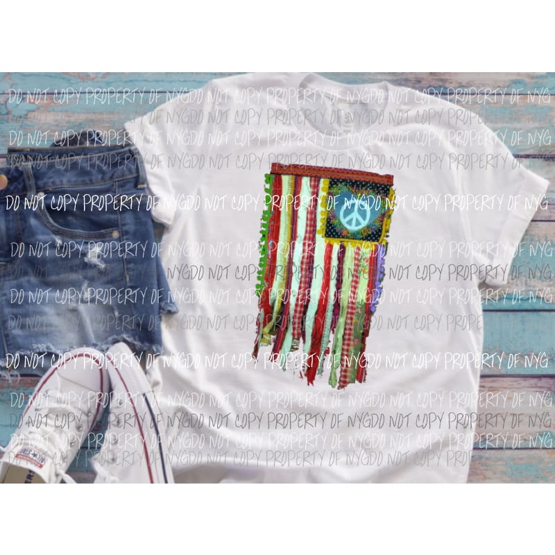 Peace flag Sublimation transfers Heat Transfer