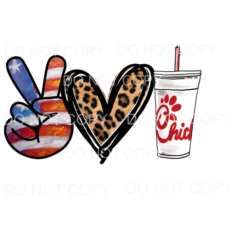 Peace Love Chick Fil A # 3 Sublimation transfers - Heat