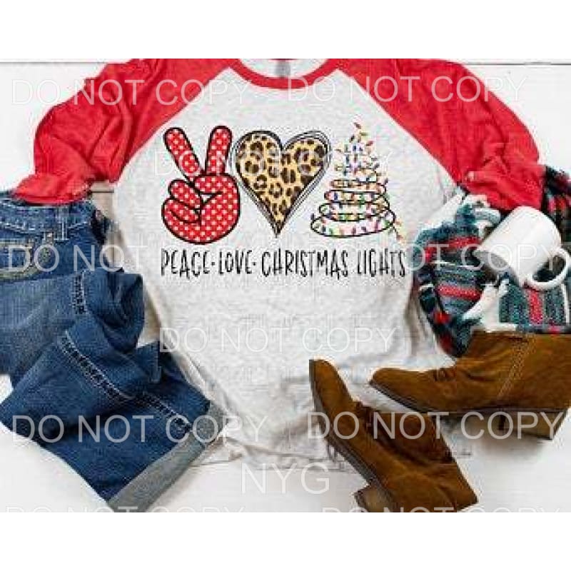 Peace Love Christmas Lights Leopard #103 Sublimation