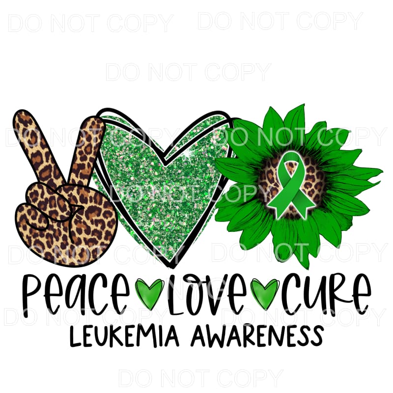 Peace Love Cure Leukemia Awareness Sunflower Sublimation