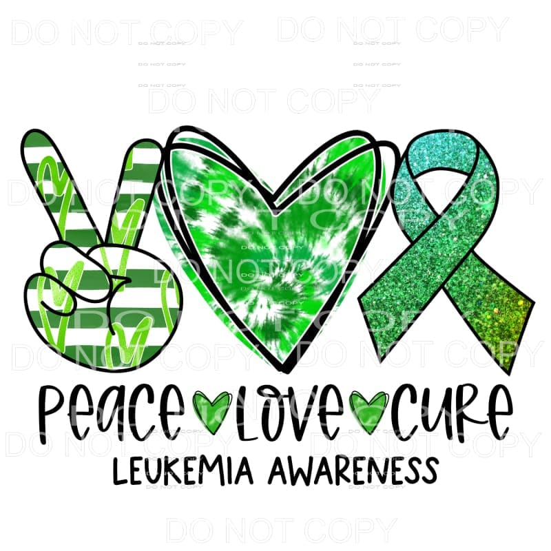 Peace Love Cure Leukemia Awareness Tie Dye Sublimation