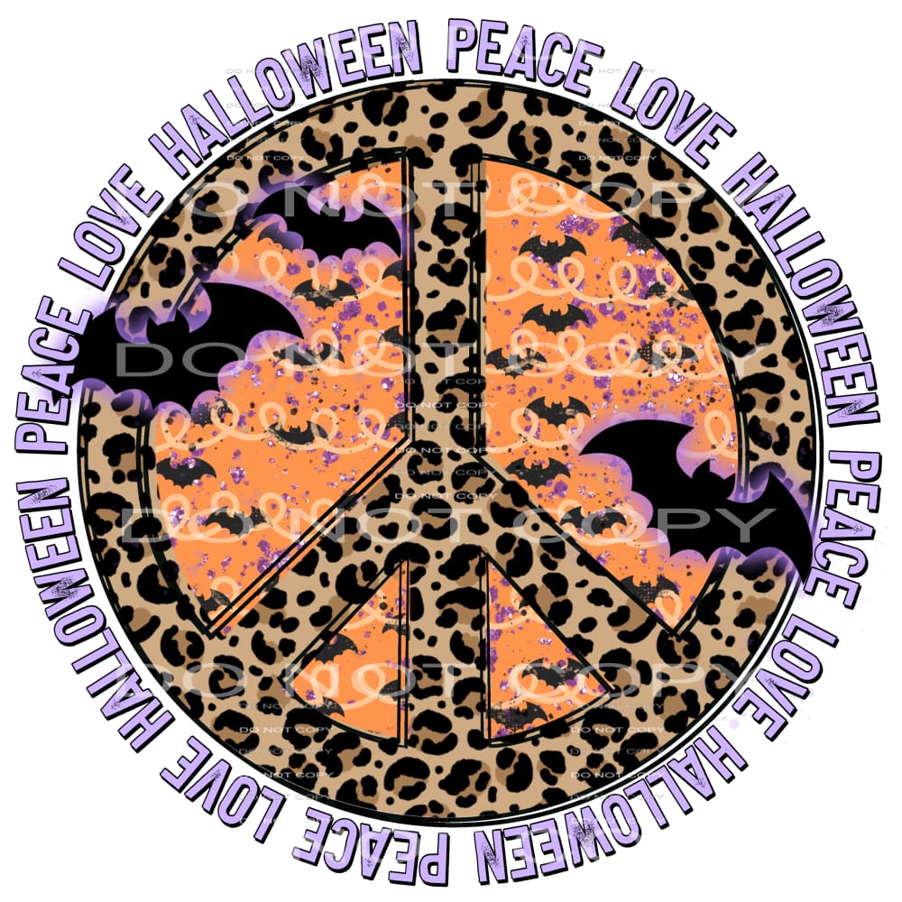 peace love halloween #7245 Sublimation transfers - Heat