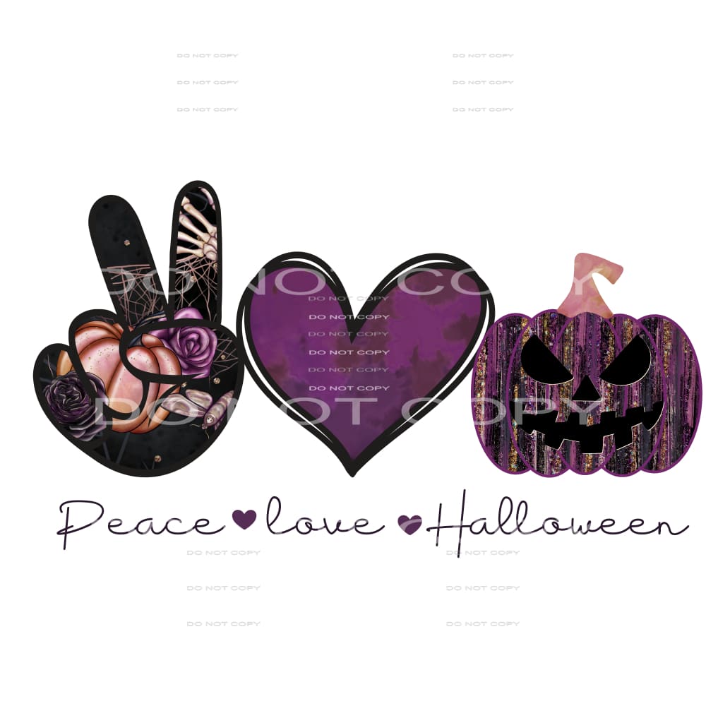 peace love halloween #7581 Sublimation transfers - Heat