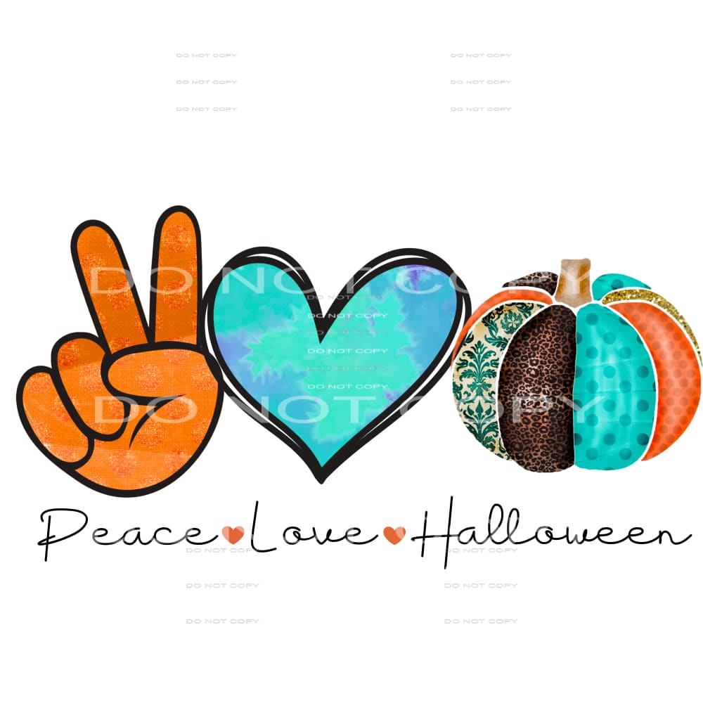 peace love halloween #7584 Sublimation transfers - Heat