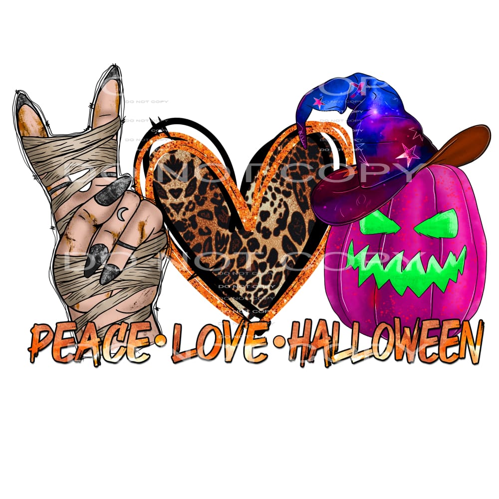 Peace Love Halloween # 8802 sublimation transfers - Heat