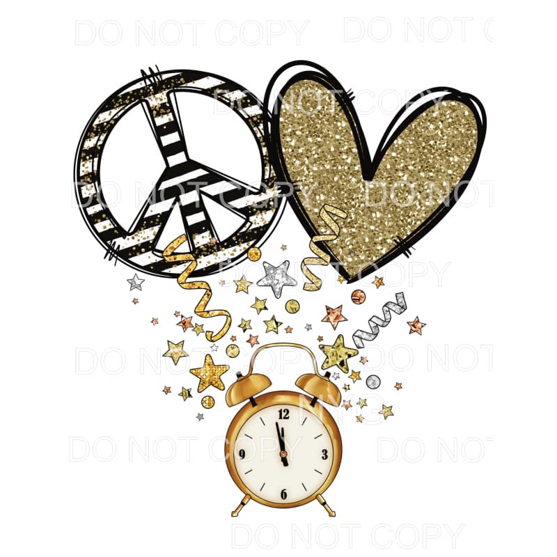 Peace Love Happy New Year #2 Sublimation transfers - Heat