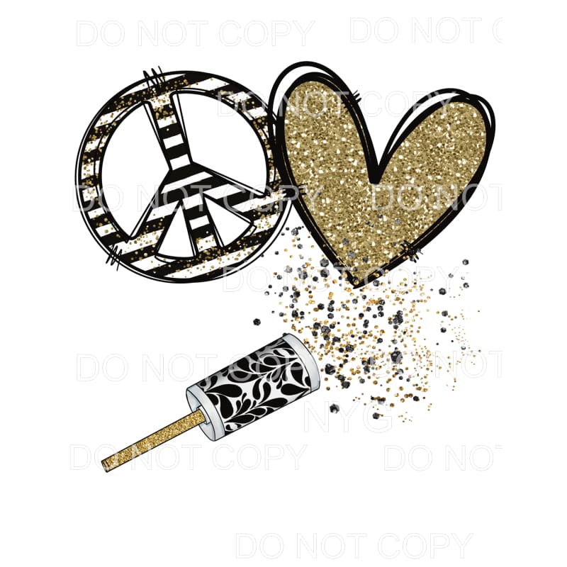 Peace Love Happy New Year #3 Sublimation transfers - Heat
