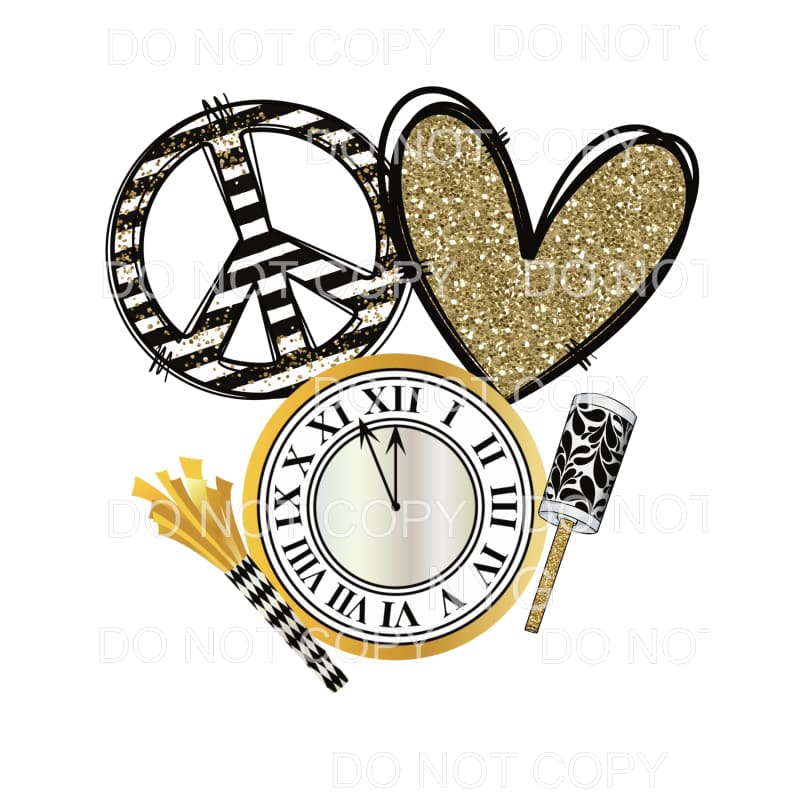 Peace Love Happy New Year #7 Sublimation transfers - Heat