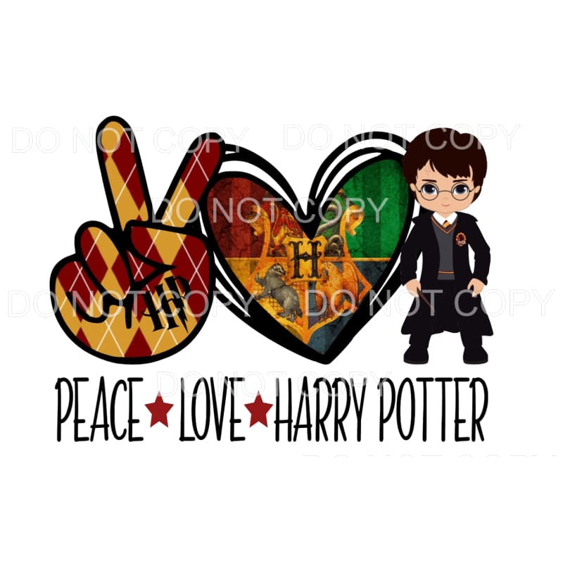 Peace Love Harry Potter Sublimation transfers - Heat