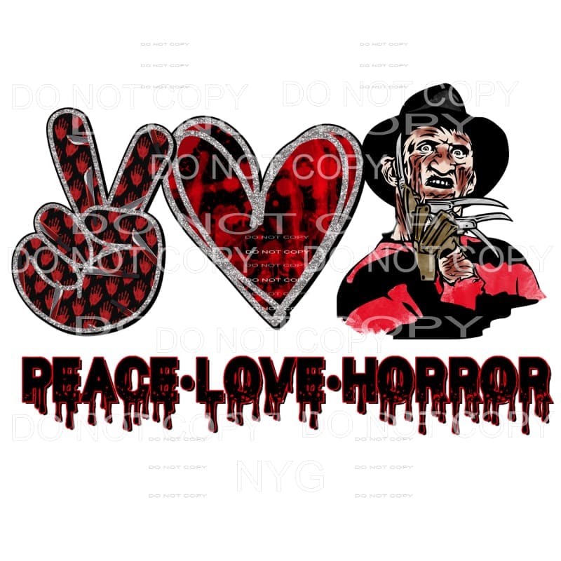 Peace Love Horror #2 Freddy Nightmare On Elm Street