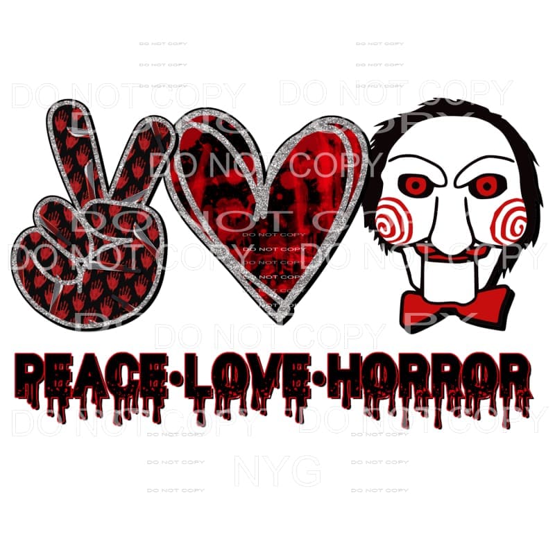 Peace Love Horror #5 Billy The Puppet Sublimation transfers