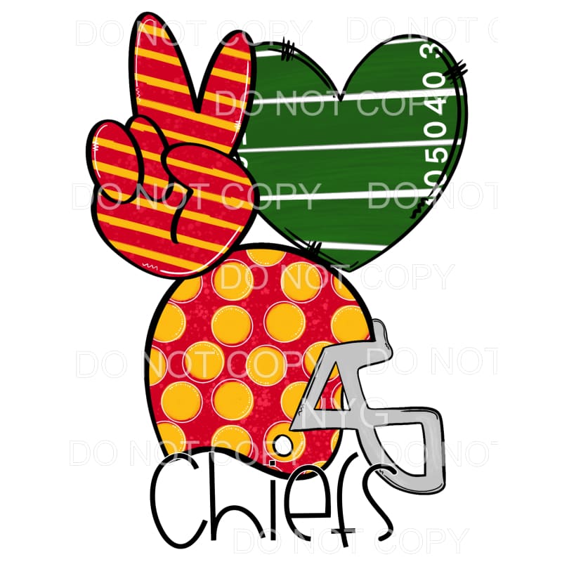 Peace Love KC Chiefs # 001 Sublimation transfers - Heat