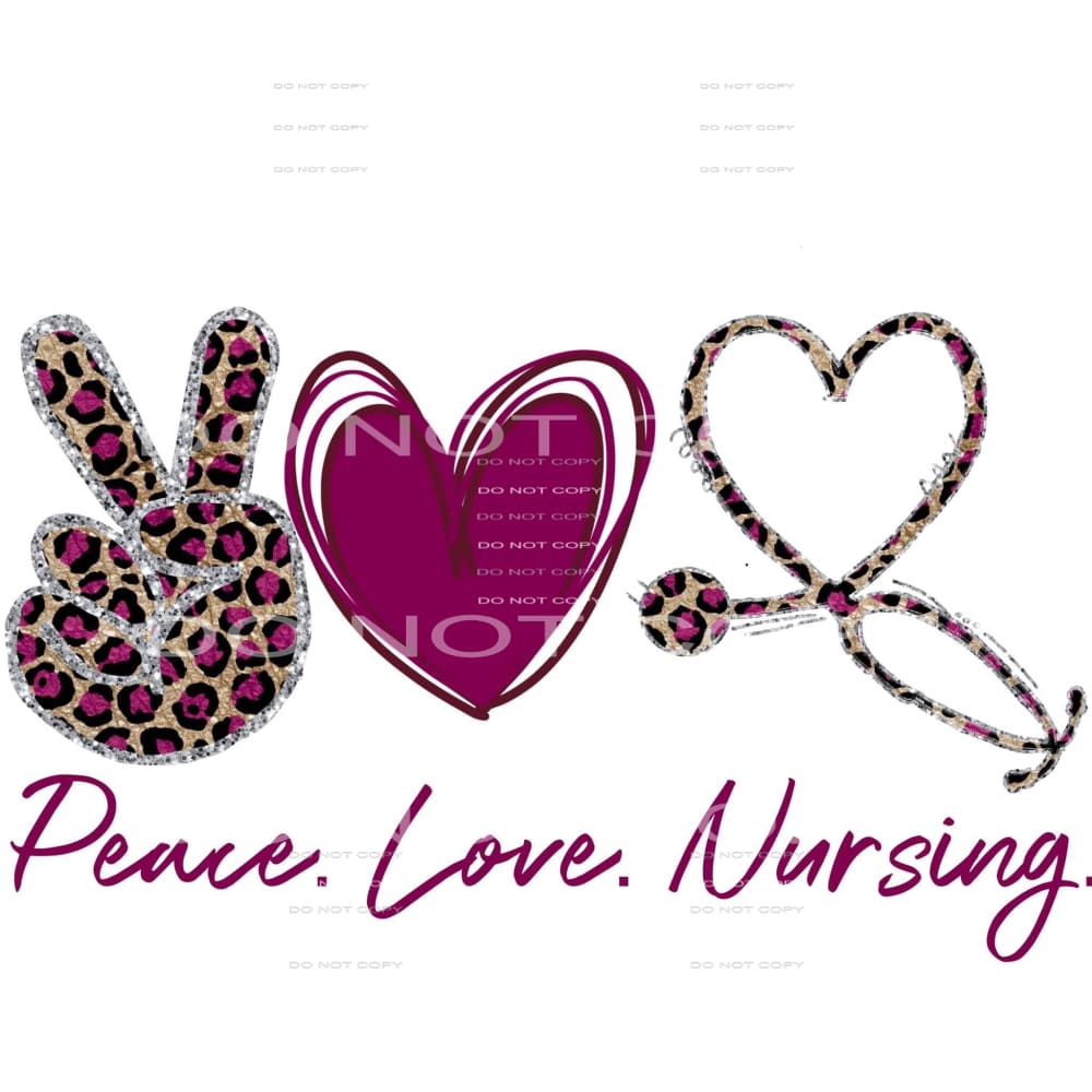 peace love nursing #5074 Sublimation transfers - Heat