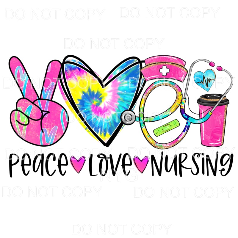Peace Love Nursing Colorful Tie Dye Stethoscope #1442