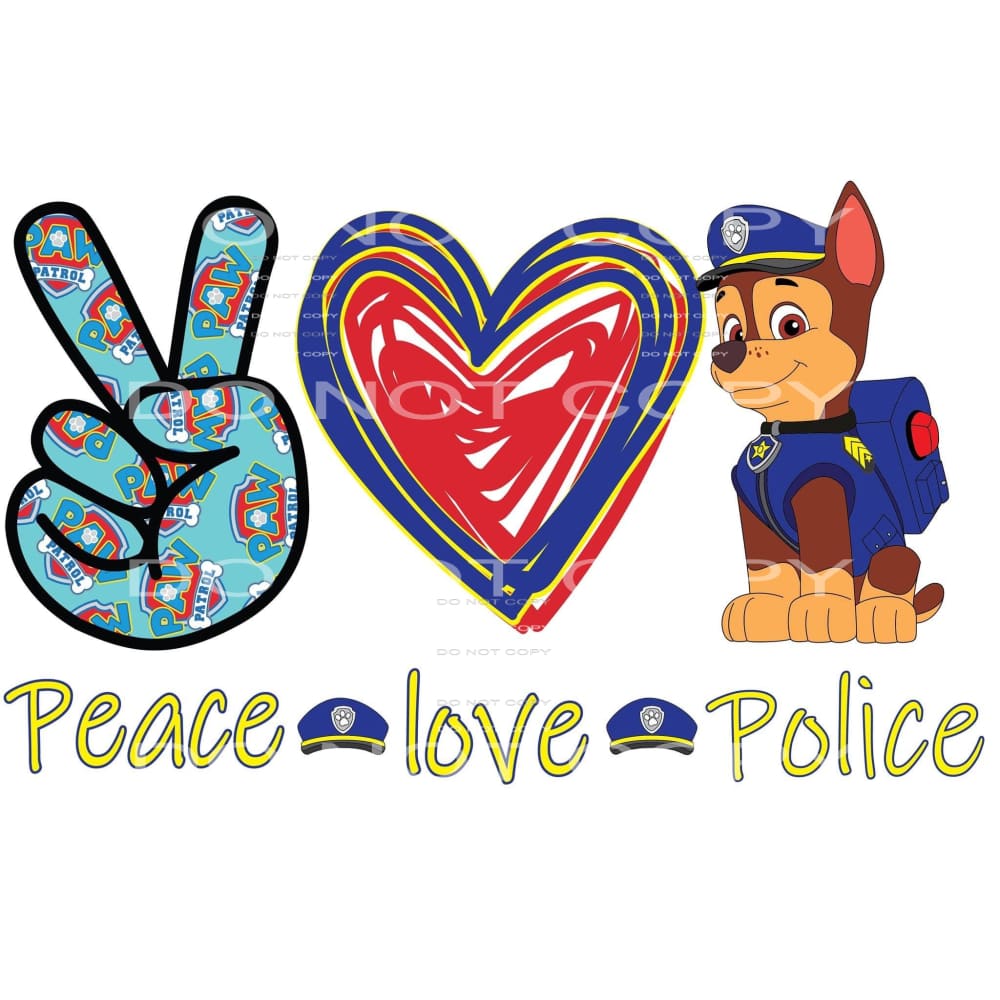 peace love police #6019 Sublimation transfers - Heat
