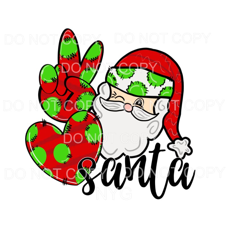 Peace Love Santa Red Green Polka Dots #1354 Sublimation