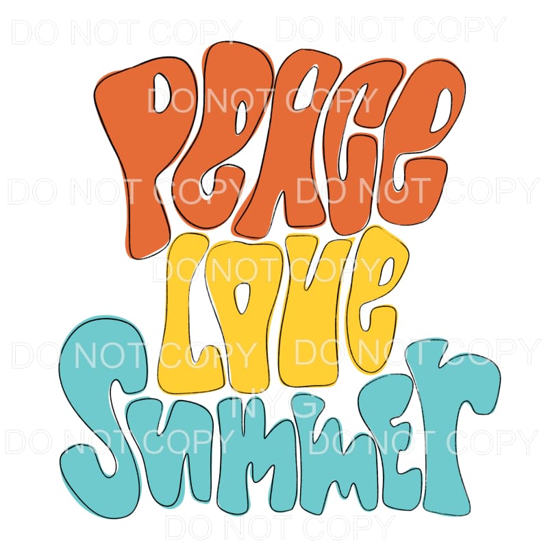 Peace Love Summer Sublimation transfers - Heat Transfer