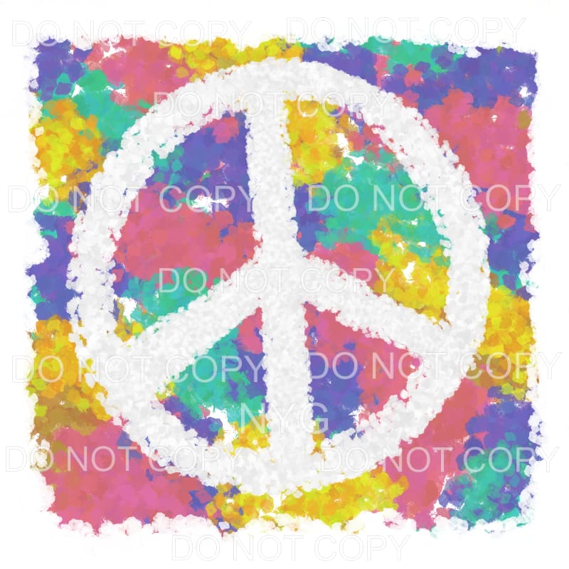 Peace Sign Color Background Sublimation transfers - Heat