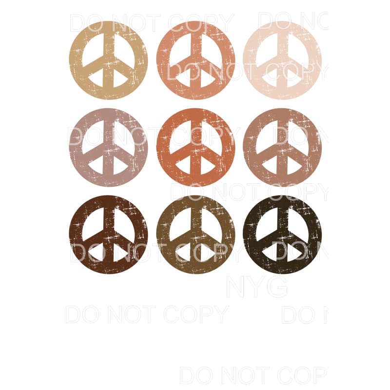 Peace Signs Stacked Sublimation transfers - Heat Transfer