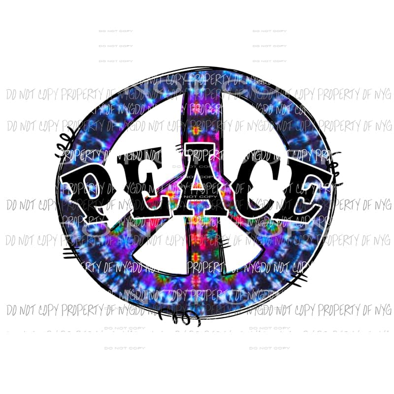 Peace Tie Dye #4 Sublimation transfers Heat Transfer