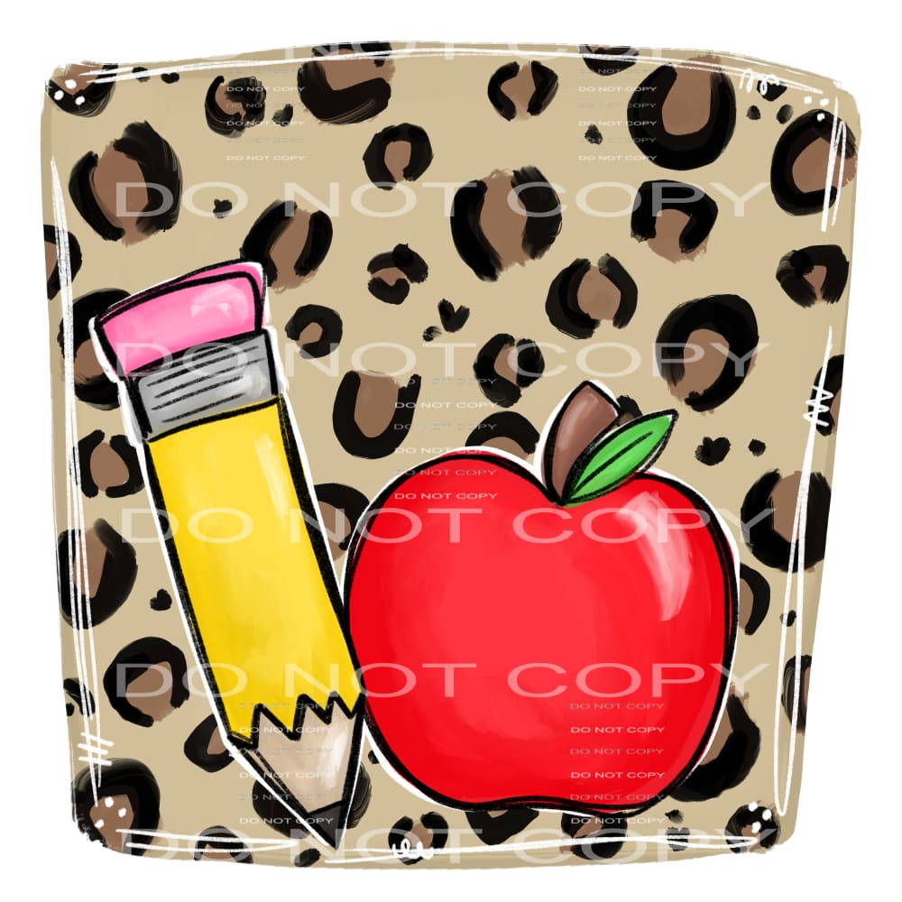 pencil apple leopard #7223 Sublimation transfers - Heat