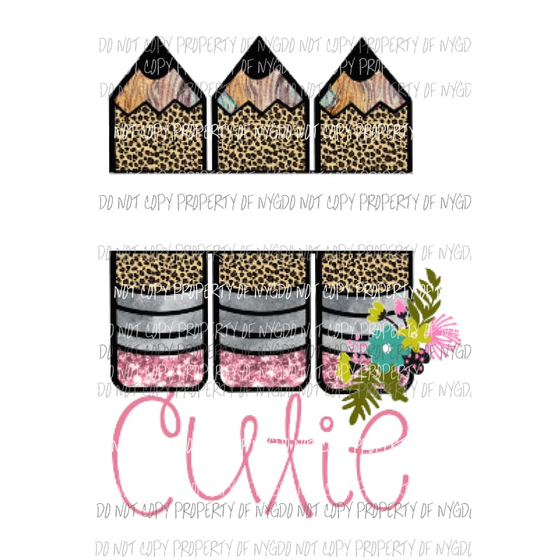 Pencil Cutie Sublimation transfers Heat Transfer