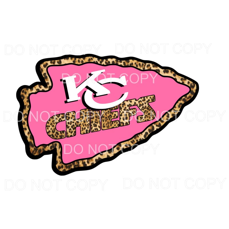 Pink and Leopard Arrow head Chiefs KC Sublimation transfers