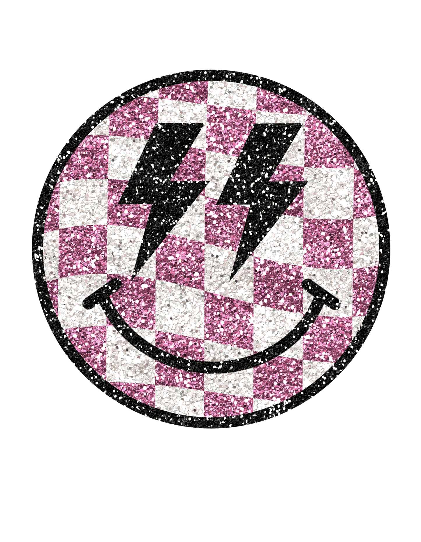 Pink Checkered Smile #7869 Sublimation transfers - Heat