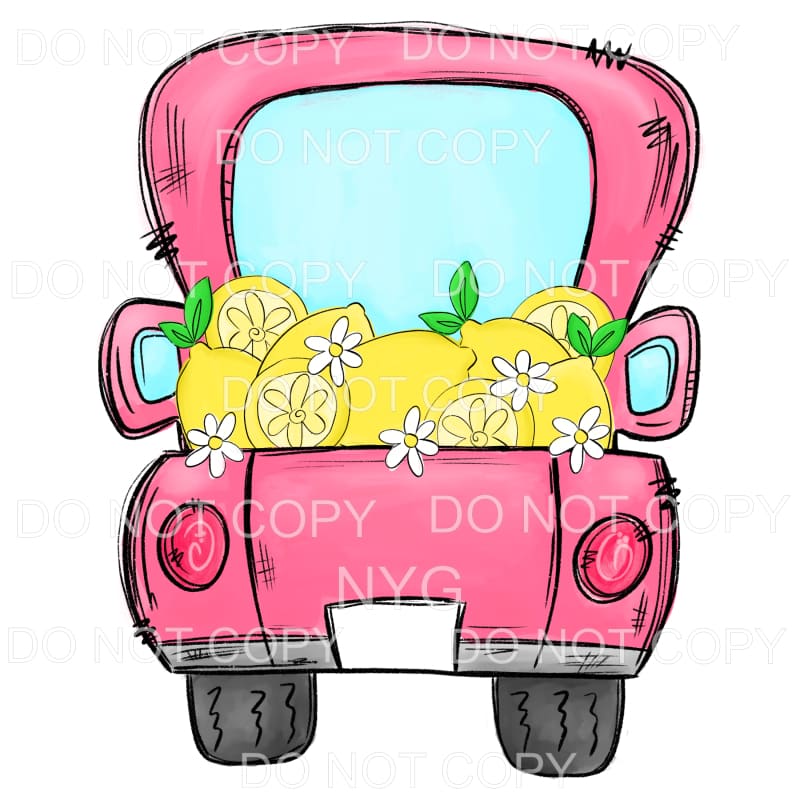 Pink Lemon Truck Sublimation transfers - Heat Transfer