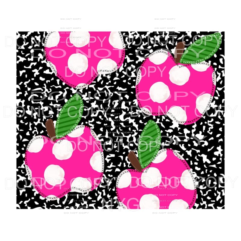 Pink Polka Dot Apple Composition Notebook Teacher Sheet