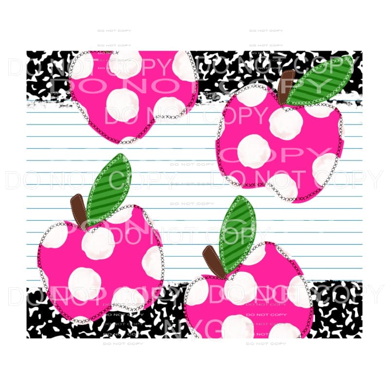 Pink Polka Dot Apple Paper Composition Notebook Teacher