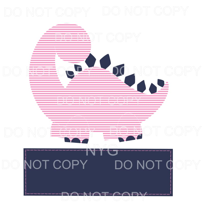 Pink Stripe Dinosaur Blank Sublimation transfers - Heat