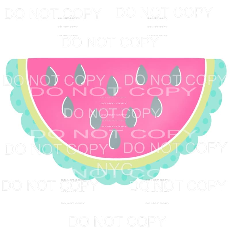 Pink Teal Watermelon Slice Sublimation transfers - Heat