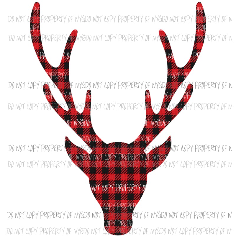 plaid deer head Sublimation transfers Heat Transfer