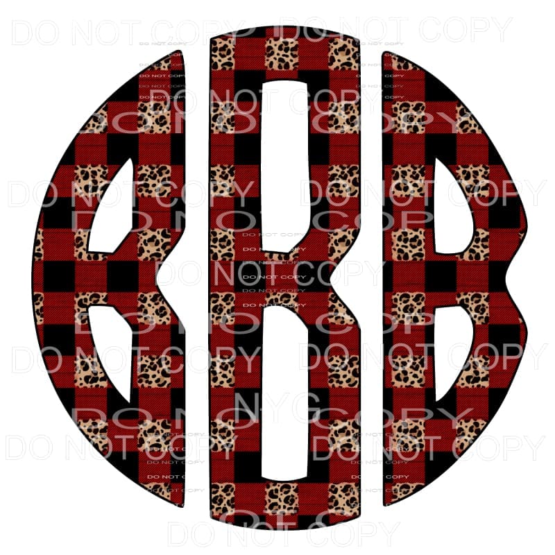 Plaid Leopard monogram letters put letters in notes please