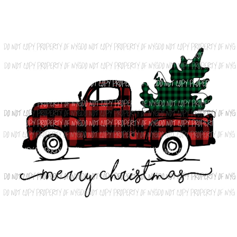Plaid Truck and Tree Sublimation transfers Heat Transfer