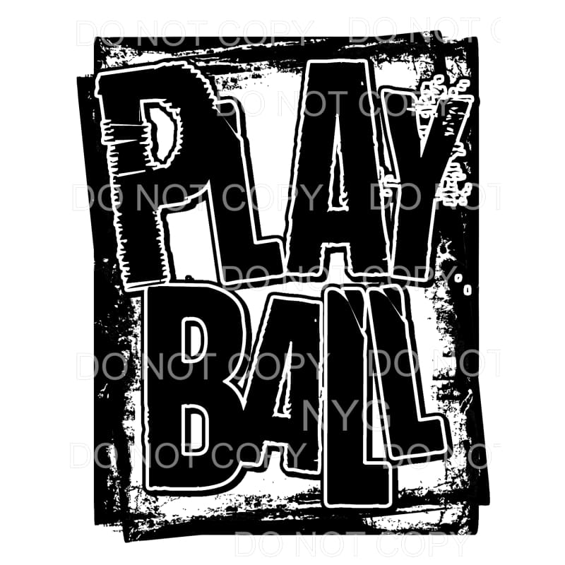 Play Ball Distressed Double Framed Sublimation transfers -