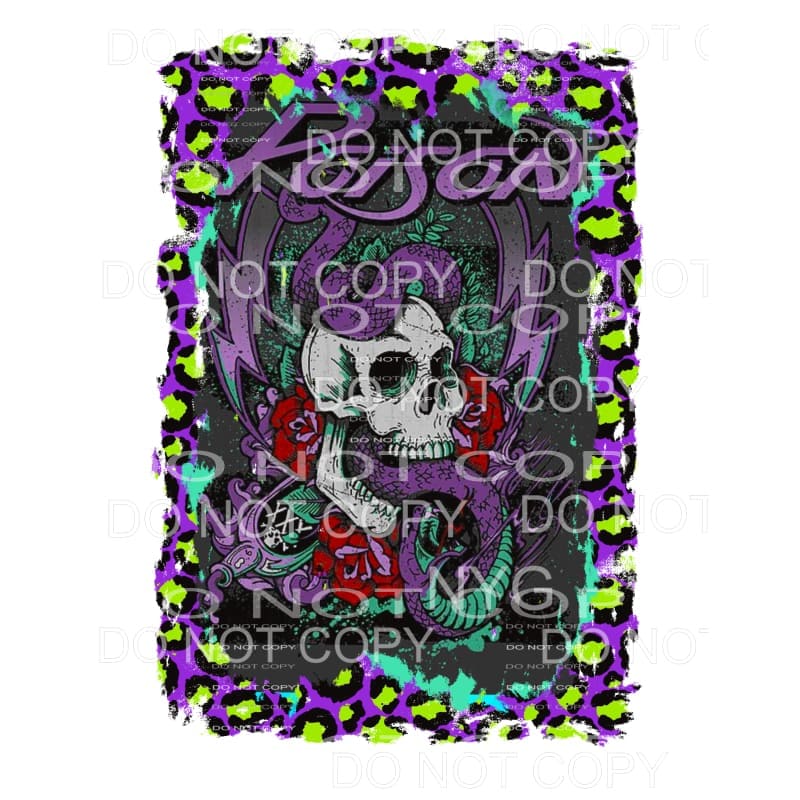 Poison bright yellow purple leopard frame Sublimation