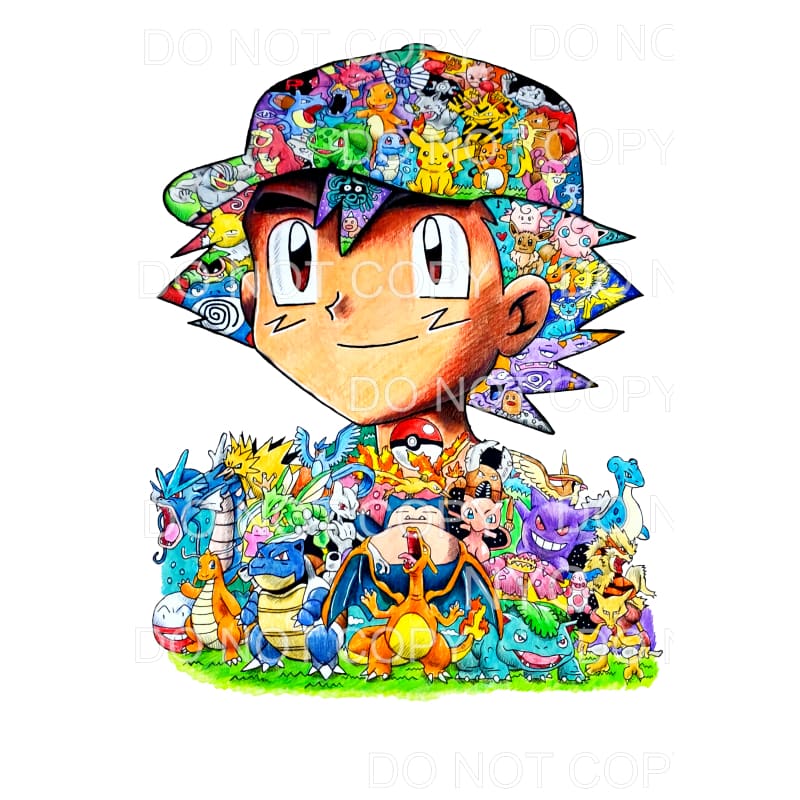 Pokemon Ash Ketchum Silhouette Anime Characters Sublimation