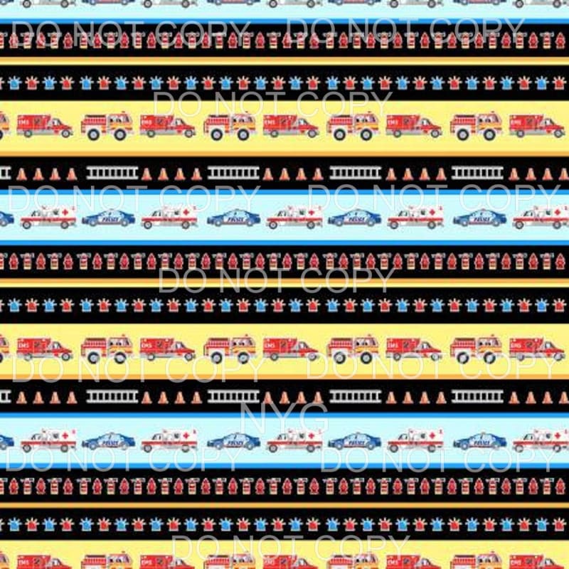 Police Fire Rescue Sheet #2 Sublimation transfers - 13 x 9