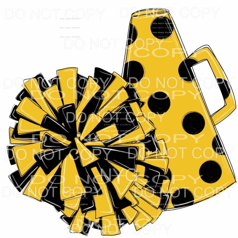 Pom Pom and Megaphone Yellow Black #781 Sublimation