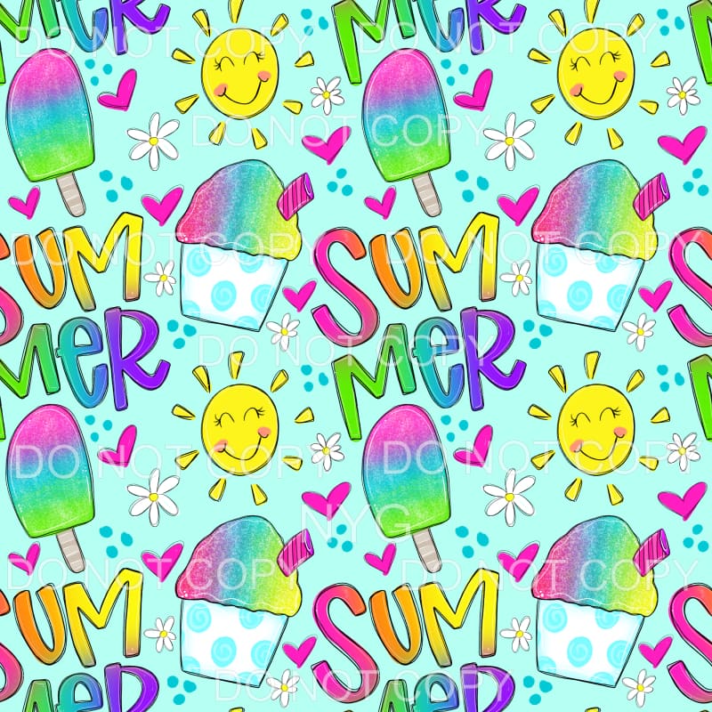 Popsicle Snowcone Sunshine Summer Sheet Sublimation