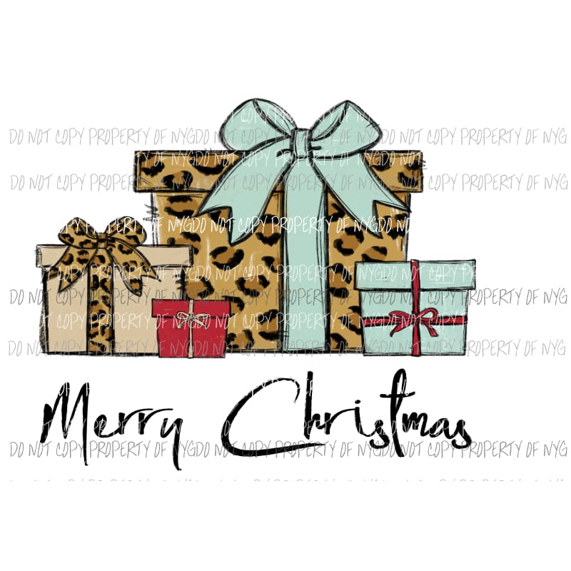 Presents merry Christmas Sublimation transfers Heat Transfer