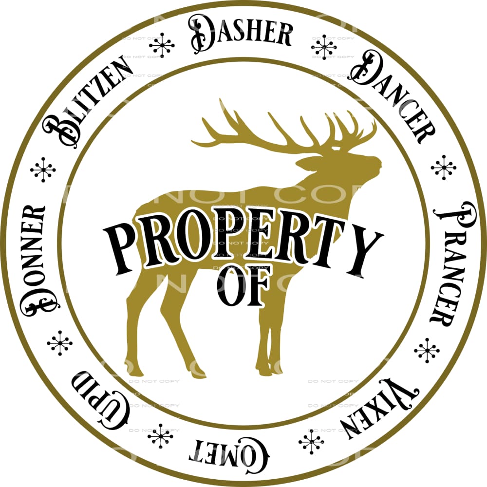 property of reindeer #7509 Sublimation transfers - Heat